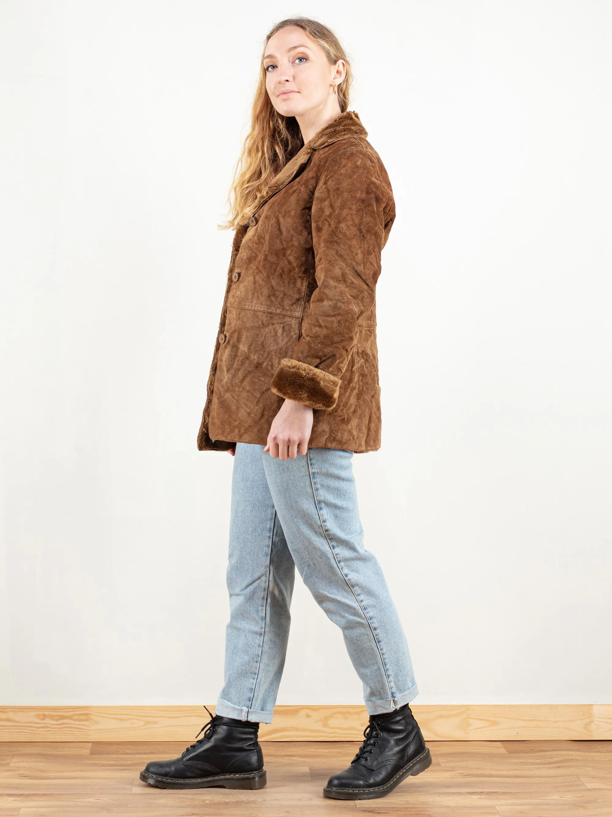 Vintage 70's Women Brown Sherpa Jacket