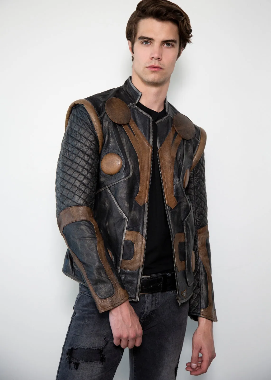 Vintage Quilted Moto Thor Jacket | Viking Thor Leather Jacket