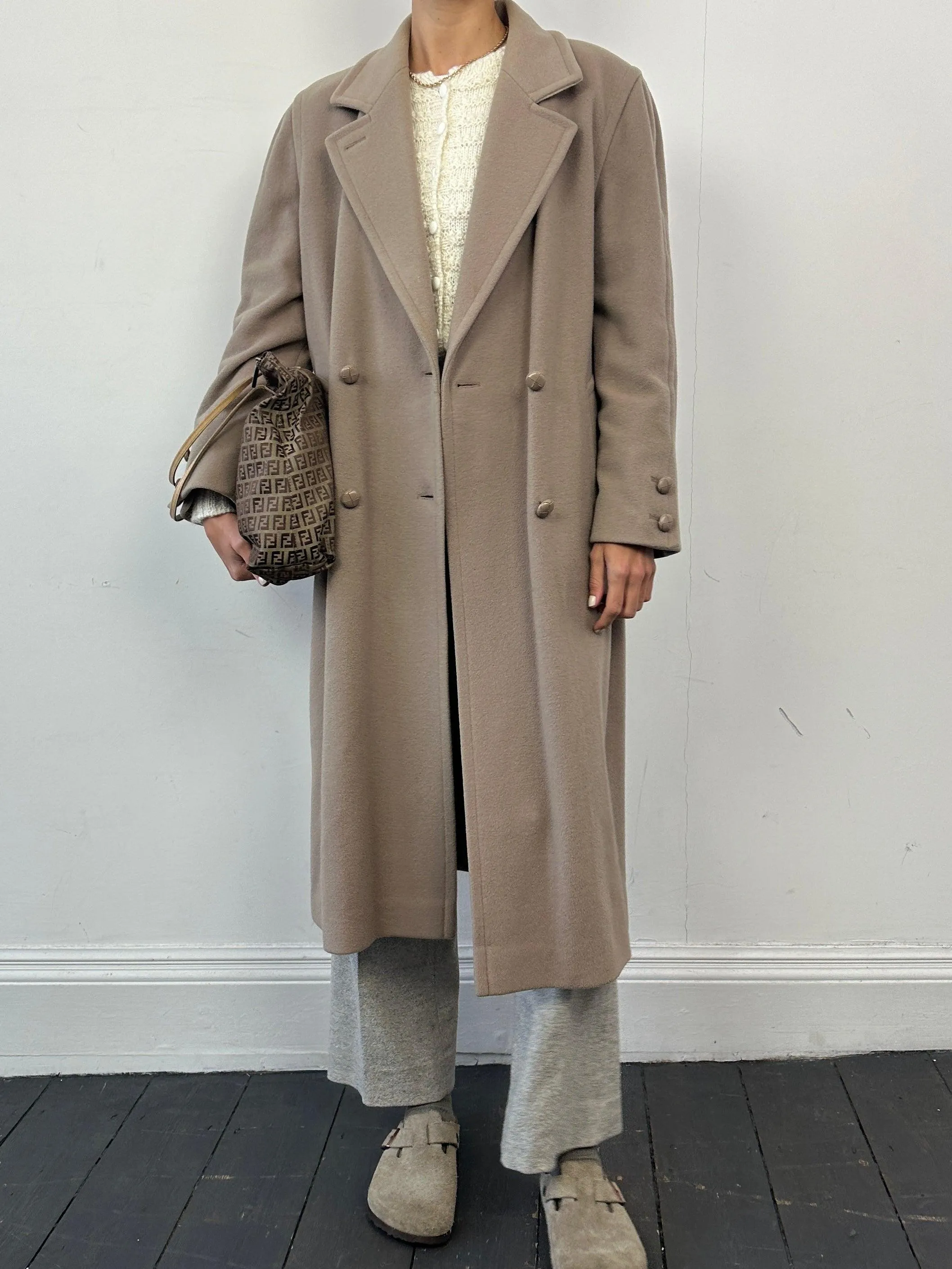 Vintage Wool Cashmere Double Breasted Coat - M