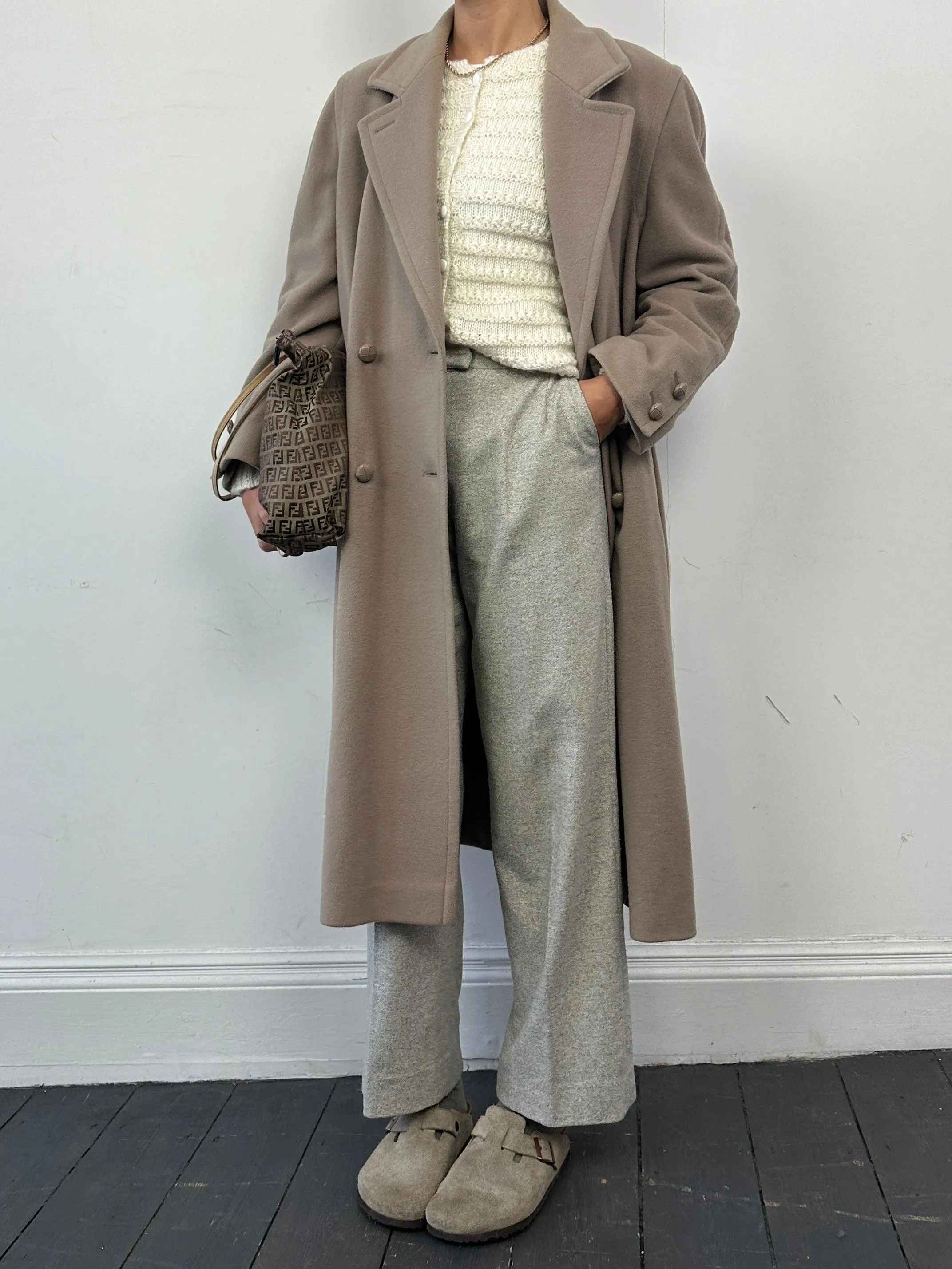 Vintage Wool Cashmere Double Breasted Coat - M