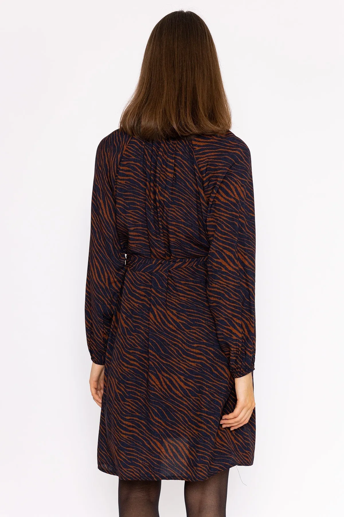 Viscose Dress in Navy Animal Print