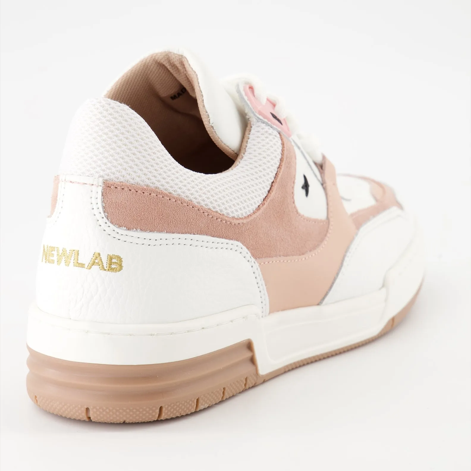 White and Pink Leather AppleSkin Sneakers