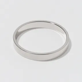 Matte 3mm White Gold Flat Wedding Band