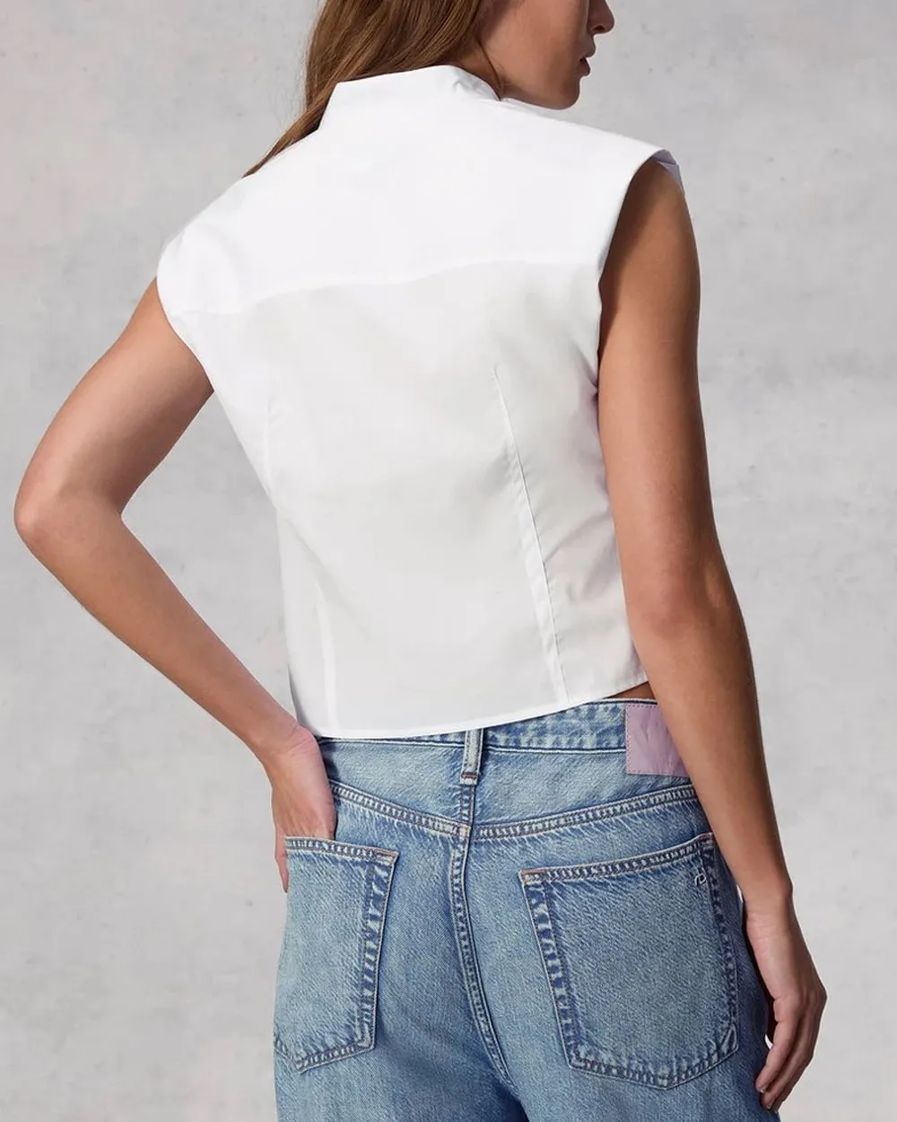 White Sleeveless Louisa Shirt