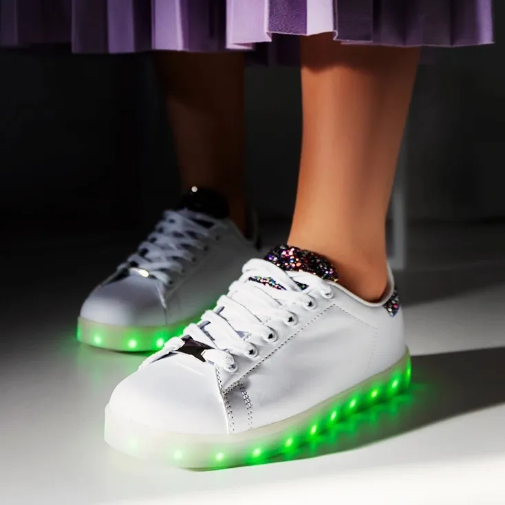 White sneakers with Alfaro leds