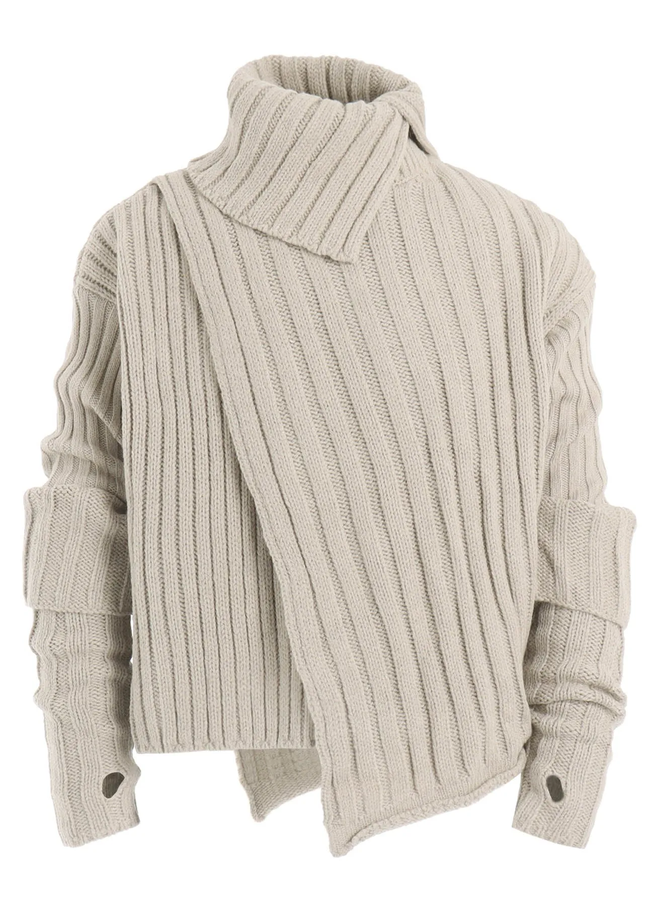 WIDE RIB TURTLENECK KNIT PULLOVER