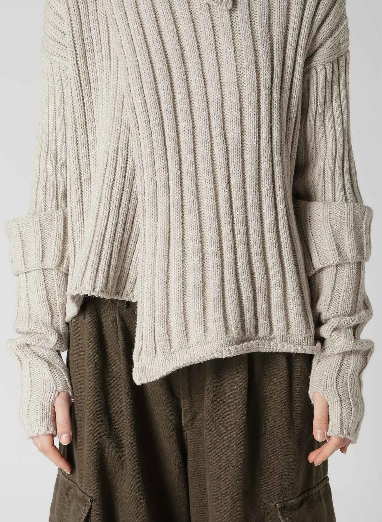 WIDE RIB TURTLENECK KNIT PULLOVER