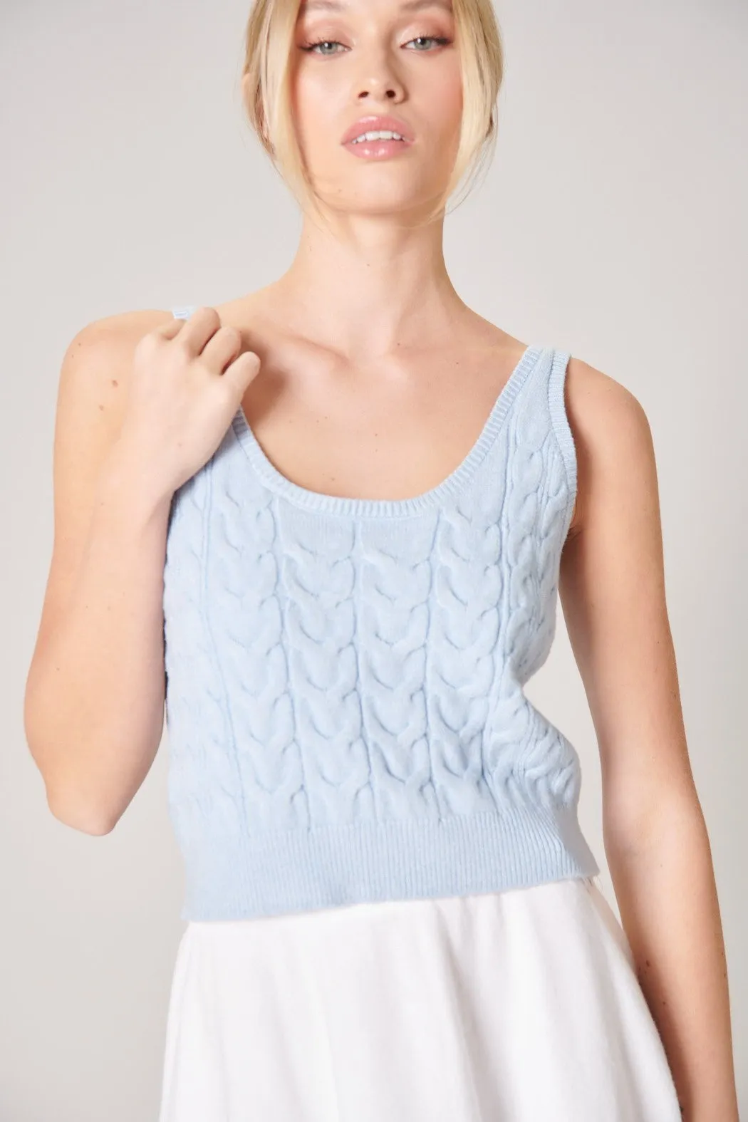 With You Always Cable Knit Tank Top