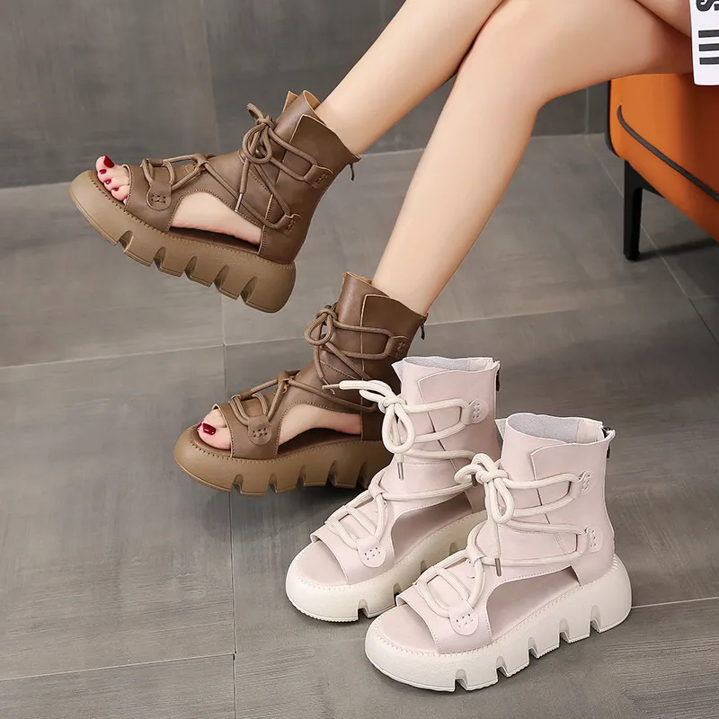 Lace-up Platform Sandals for Women