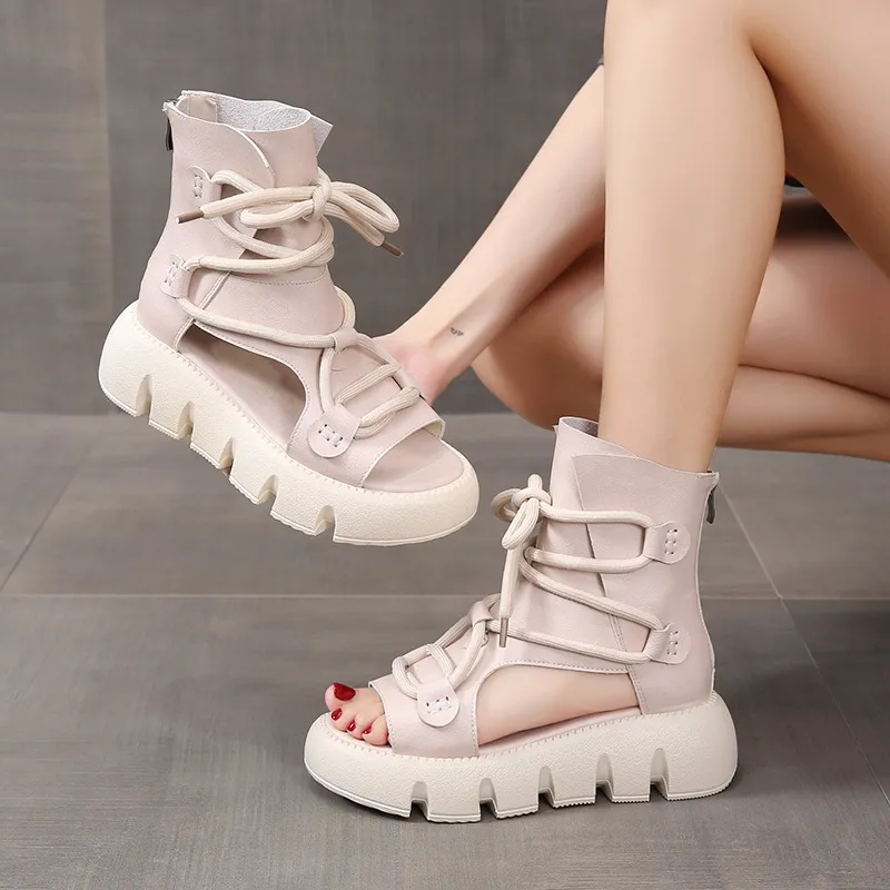 Lace-up Platform Sandals for Women