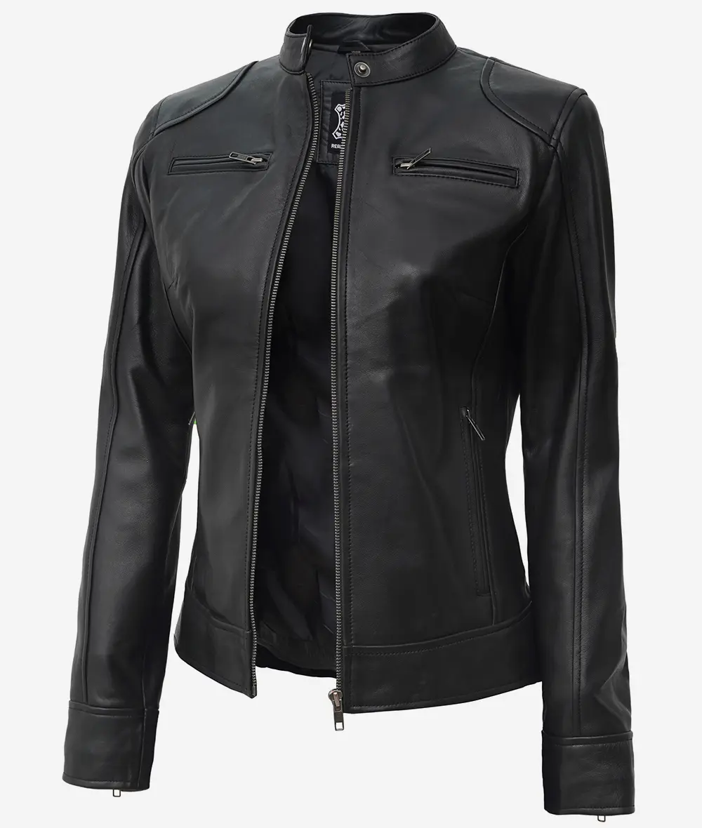 Women's Real Leather Black Premium Biker Jacket