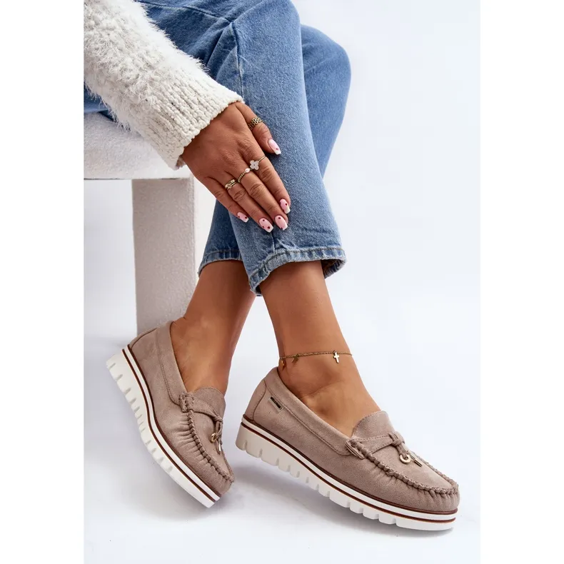 Women's Platform Railav Beige Moccasins