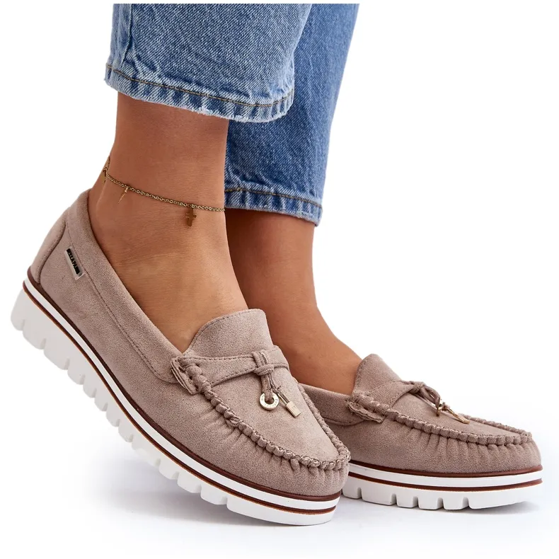 Women's Platform Railav Beige Moccasins