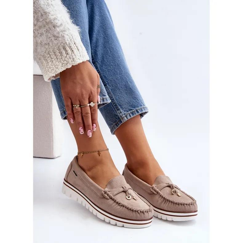 Women's Platform Railav Beige Moccasins