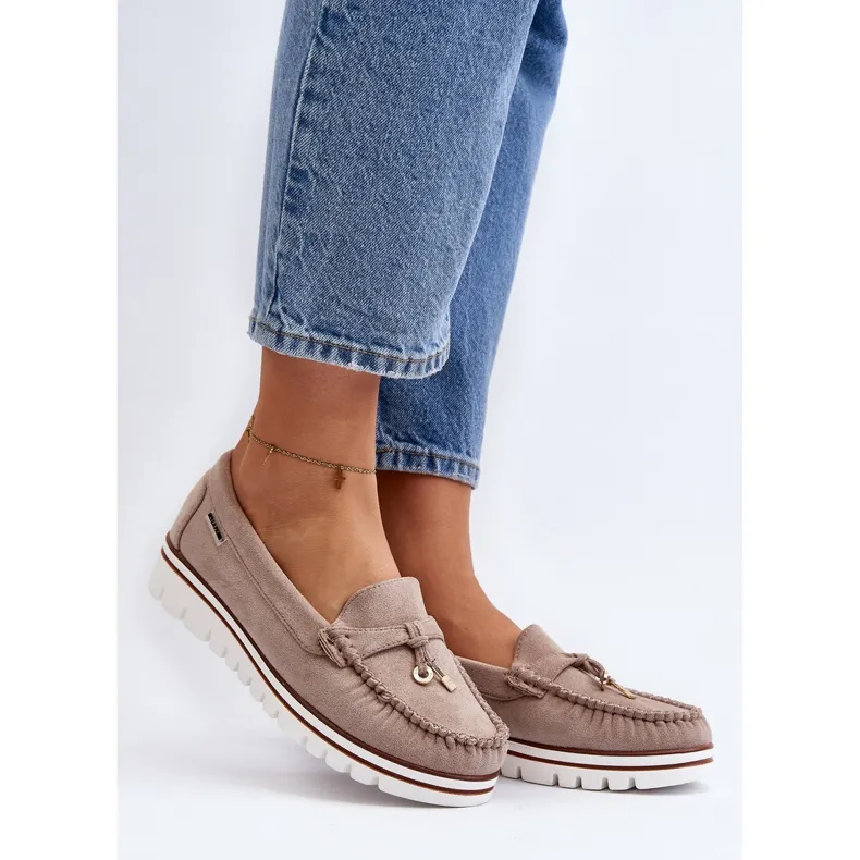 Women's Platform Railav Beige Moccasins