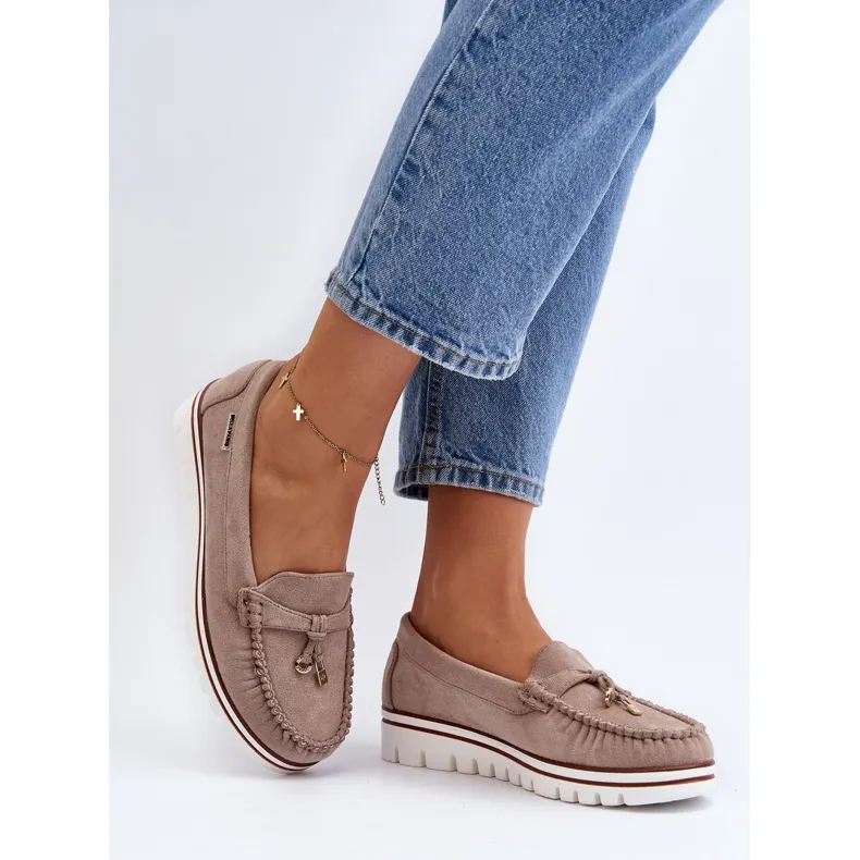 Women's Platform Railav Beige Moccasins