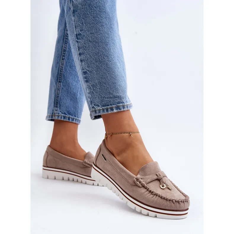 Women's Platform Railav Beige Moccasins