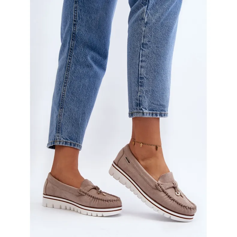 Women's Platform Railav Beige Moccasins