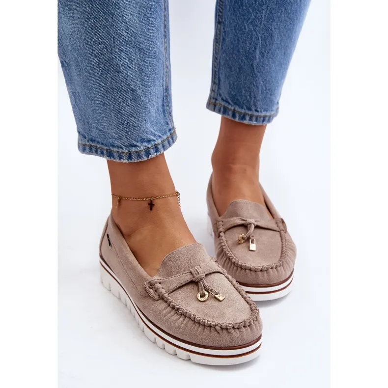 Women's Platform Railav Beige Moccasins