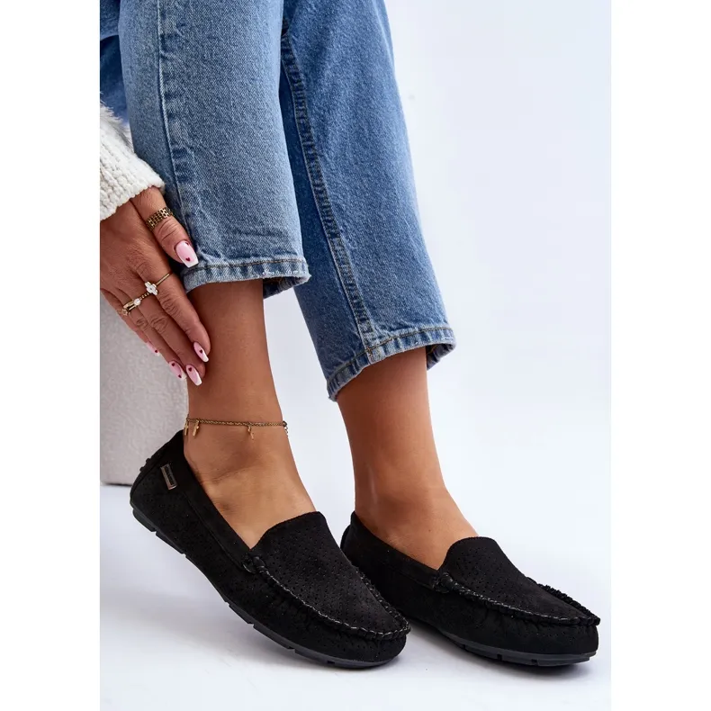 Women's Black Rasirna Openwork Moccasins