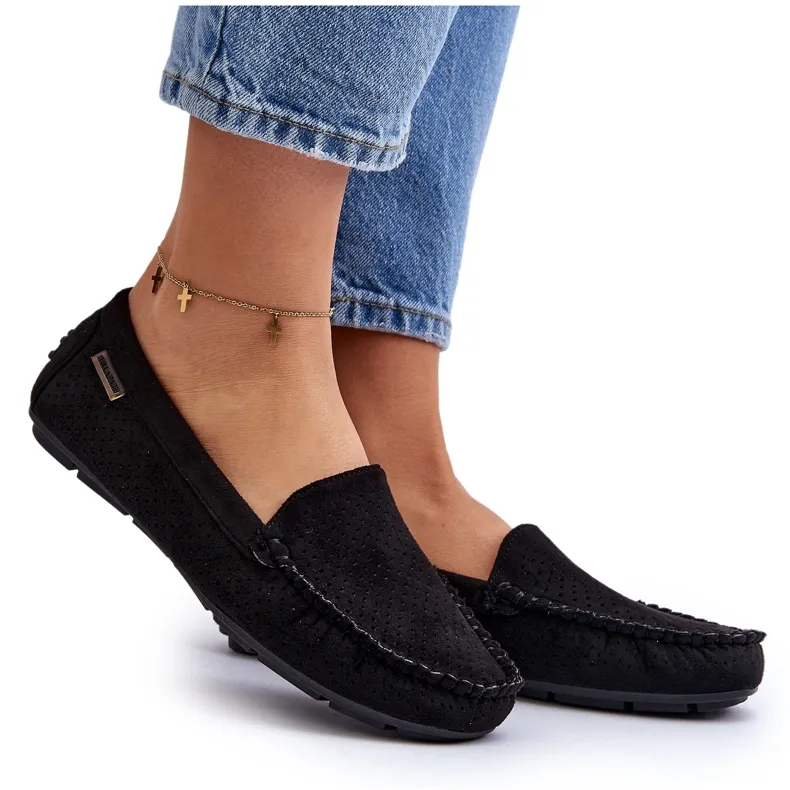 Women's Black Rasirna Openwork Moccasins