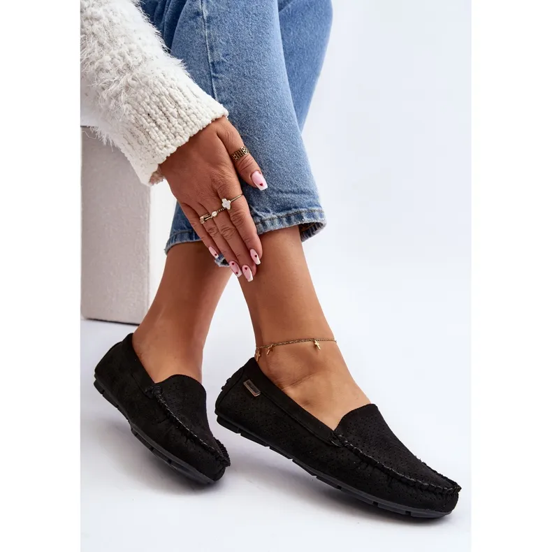 Women's Black Rasirna Openwork Moccasins