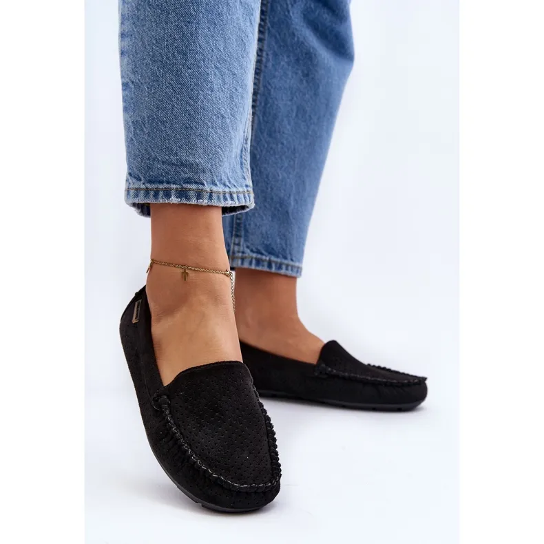 Women's Black Rasirna Openwork Moccasins