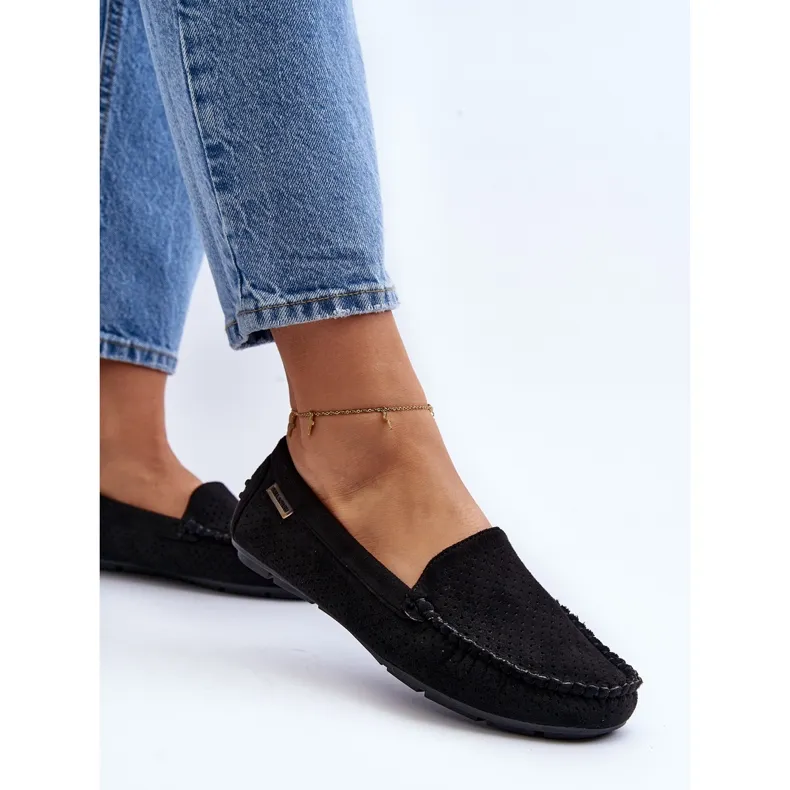 Women's Black Rasirna Openwork Moccasins