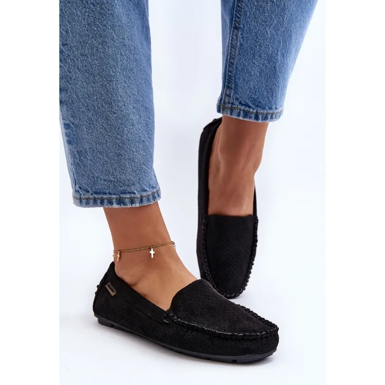 Women's Black Rasirna Openwork Moccasins