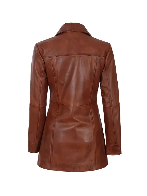 Brown Leather Jacket for Women