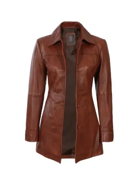 Brown Leather Jacket for Women