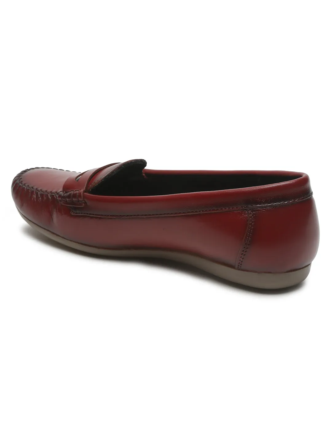 Women's Cherry Solid Leather Ballet Flat Shoes