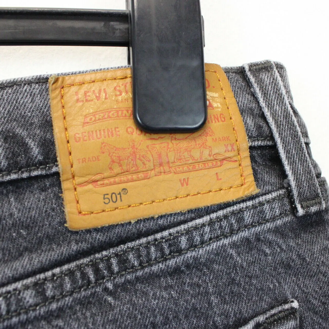 Womens LEVIS 501 Big E Jeans Grey Charcoal | W34 L28