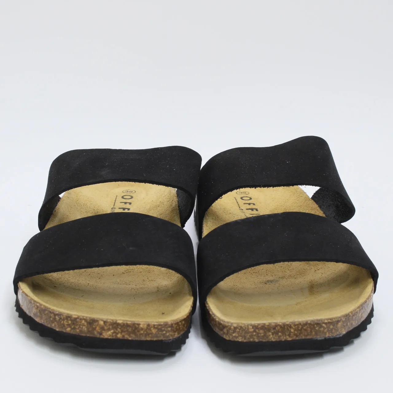 Salinas Cork Footbed Sandals Black Nubuck Women's Office