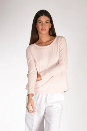 Women's Pink Crew Neck Sweater Base Milano