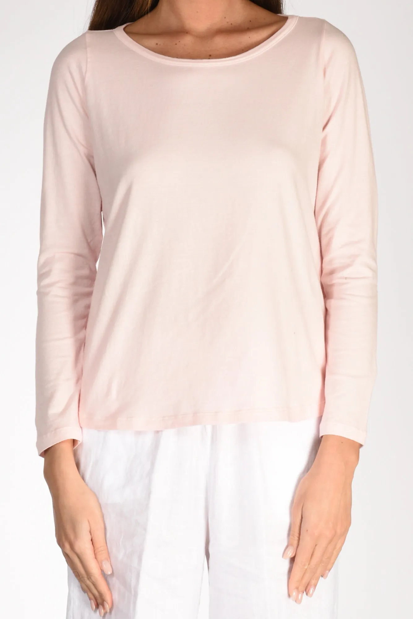 Women's Pink Crew Neck Sweater Base Milano