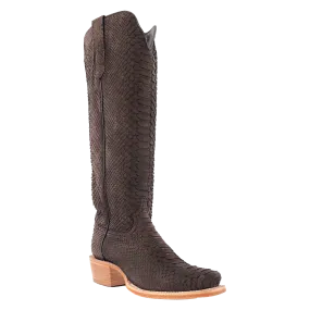 WOMEN'S R. WATSON RWL7216 17″ Chocolate Nubuck Python BOOTS