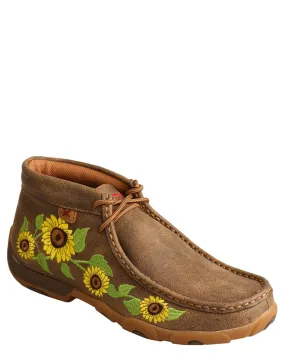 Women's Sunflower Pattern Chukka Driving Moccasins