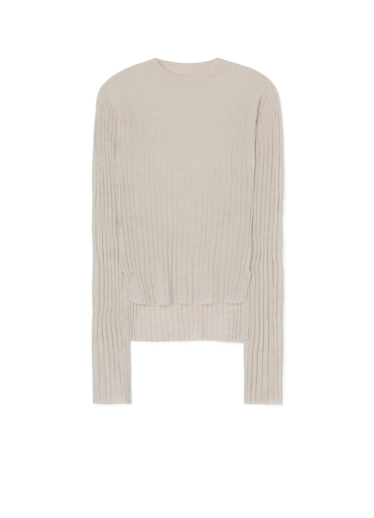 WOOL CREW NECK RIB KNIT