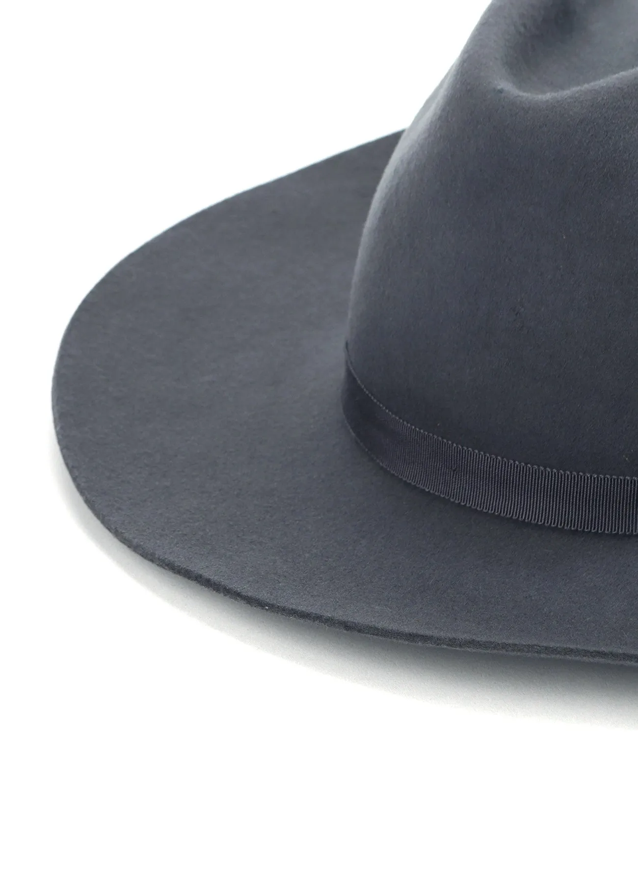 WOOL FELT RIBBON TAPE WIDE BRIM HAT