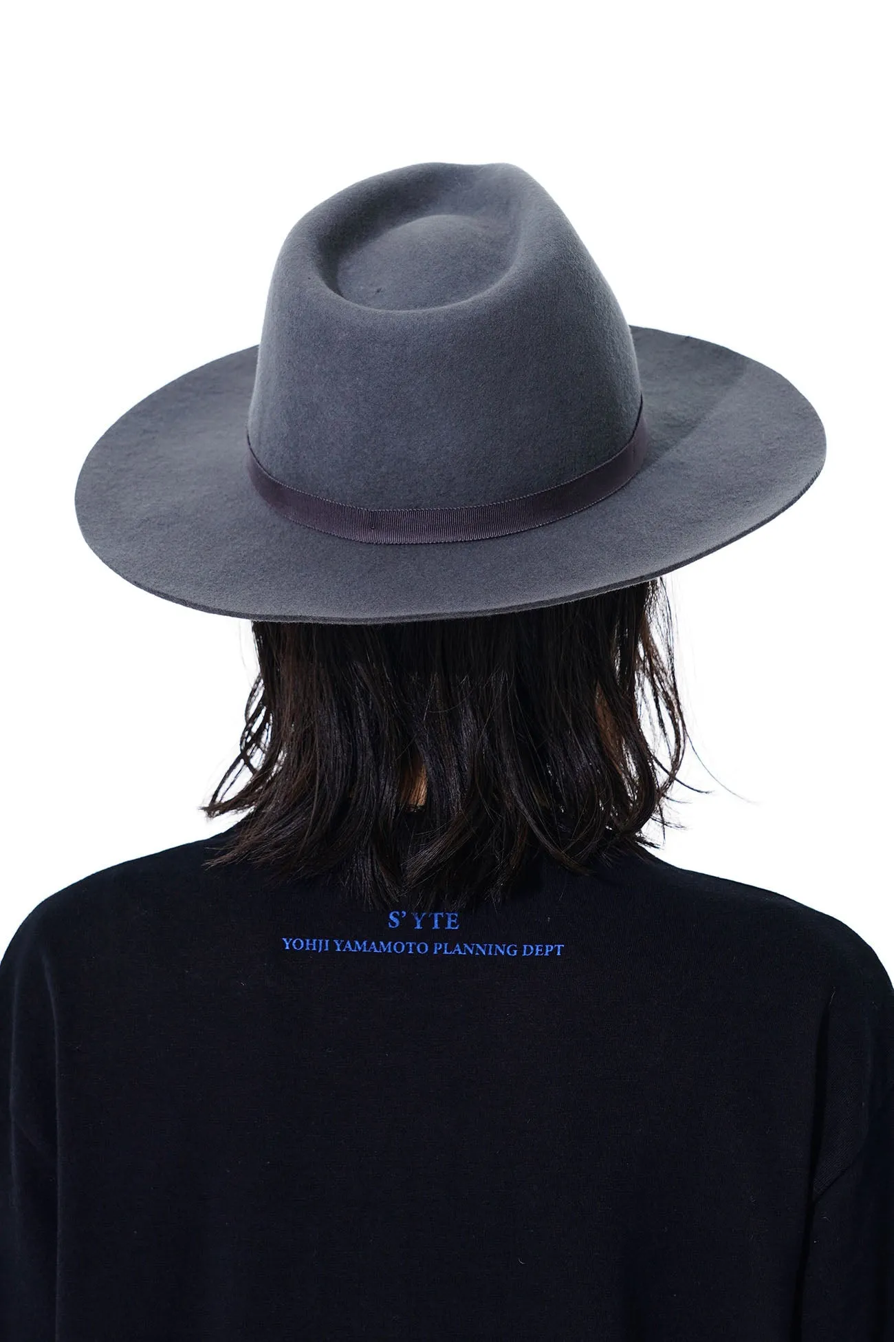 WOOL FELT RIBBON TAPE WIDE BRIM HAT