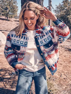 Wrangler Floral Sherpa Trucker Jacket