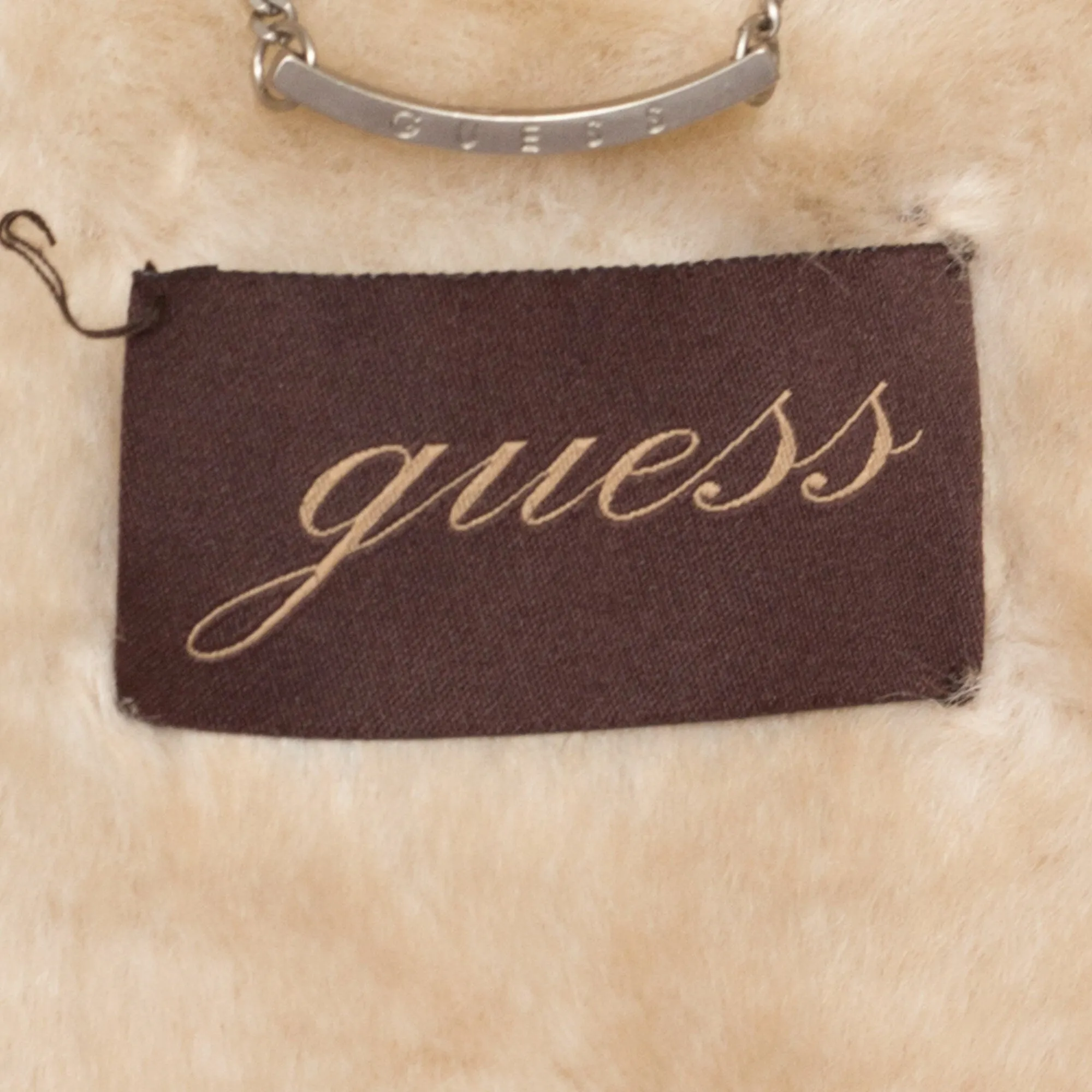 XL Y2K Guess Tan Suede Shearling Coat