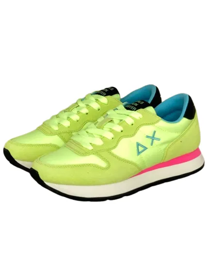 Yellow Fluo Women's Sneakers Z33201 Ally Solid Nylon