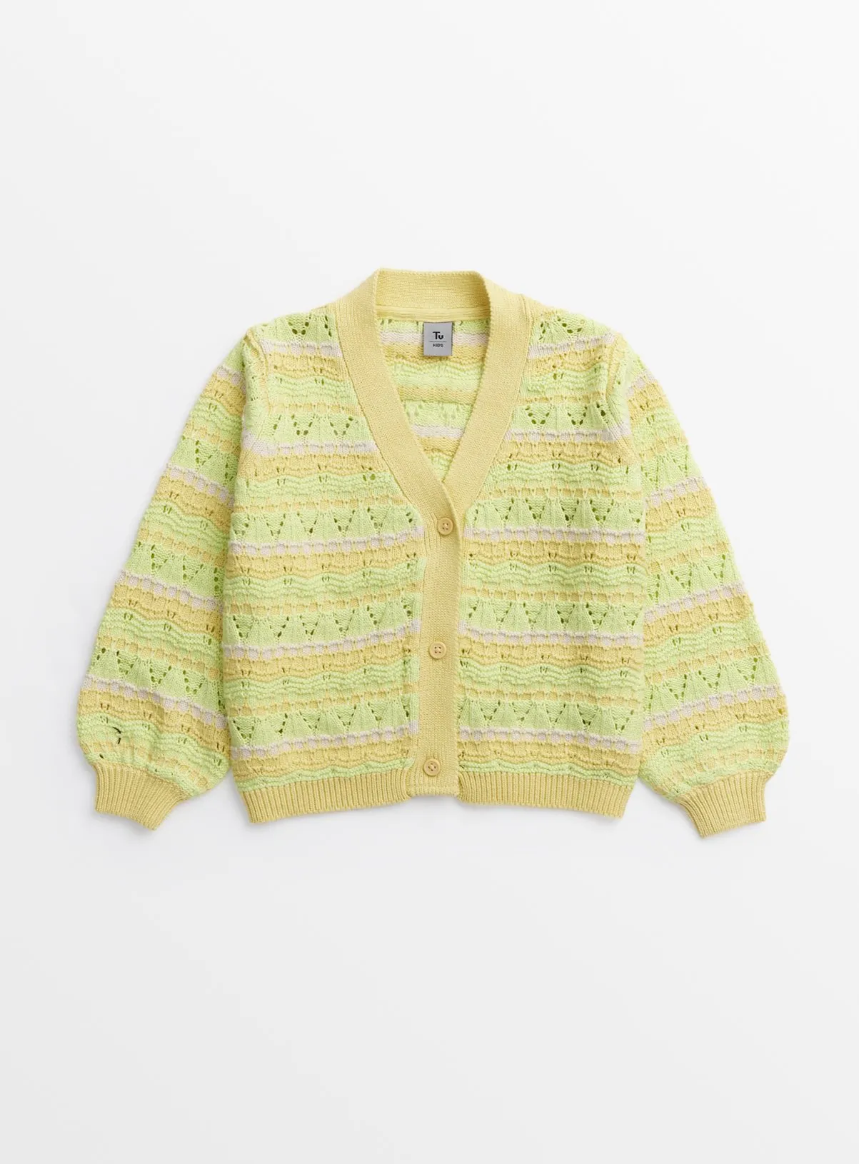 Yellow Tonal Stitch Cardigan - 7 Years - Jumpers and Cardigans | Tu - Browse Now