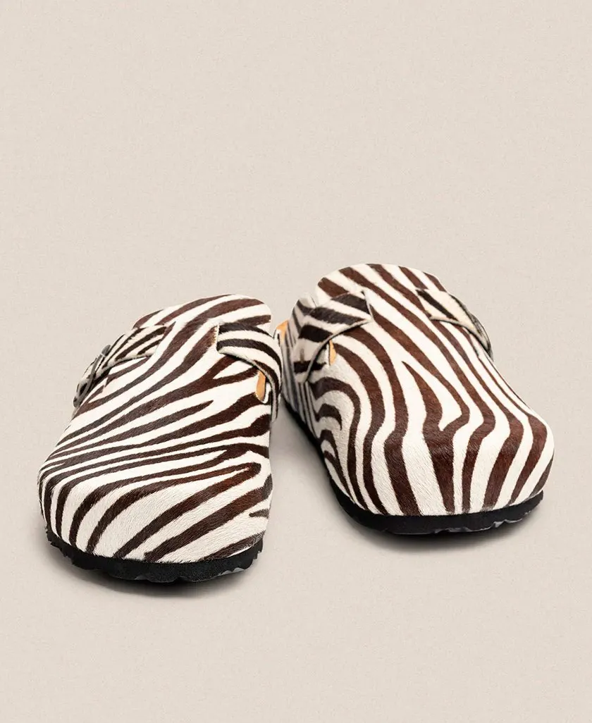 Yokono Zueco 599 Zebra Print Flat Shoe Clog