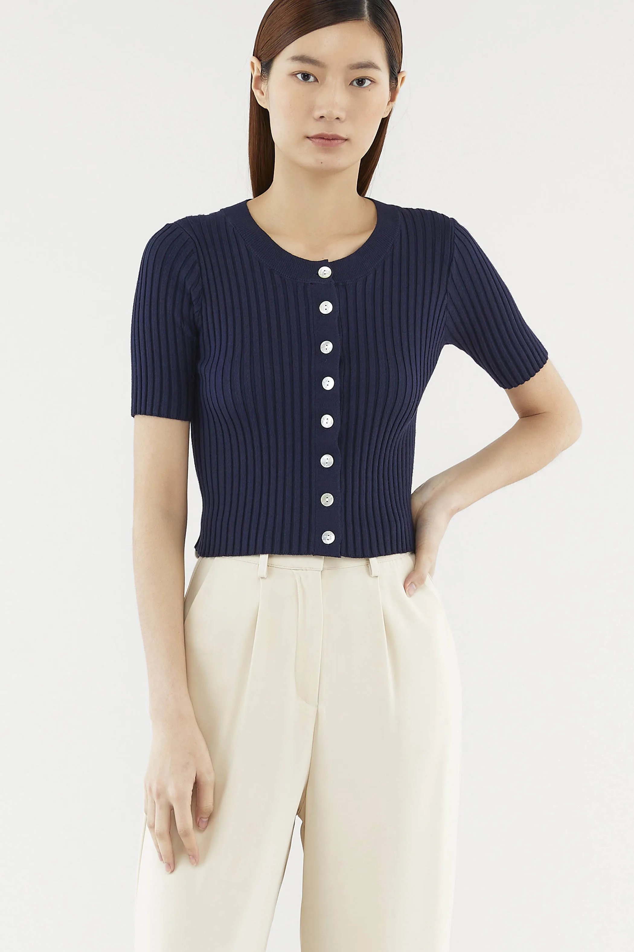 Zandy Button Knit Top 